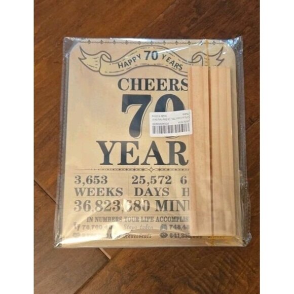The Party Times 70th Birthday Party Decor Display Board Plaque W Holder New 8x10 - Picture 2 of 11